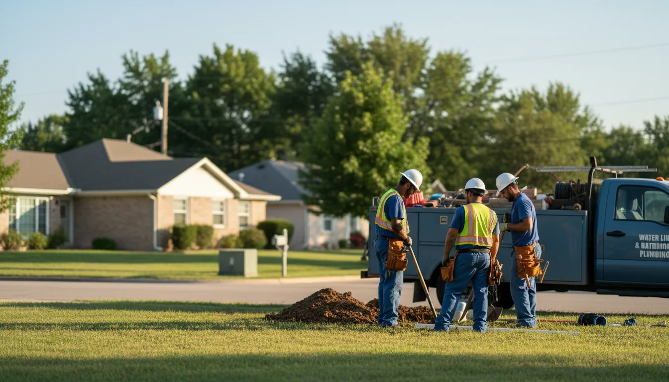 Residential water line and bathroom plumbing service in Coalgate, OK